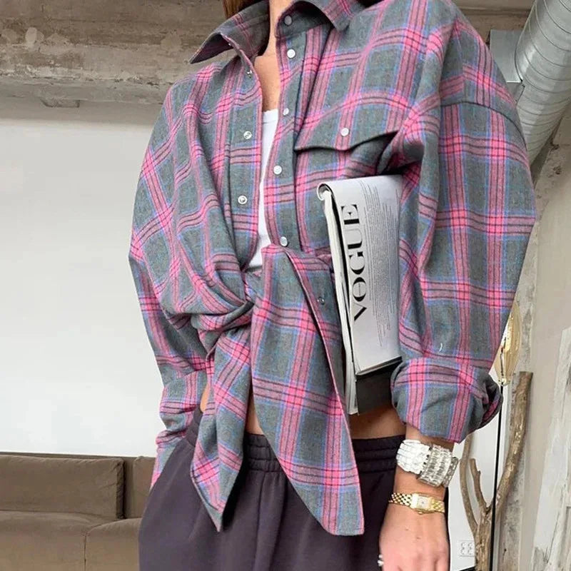 Vintage Plaid Loose Fit Shirt