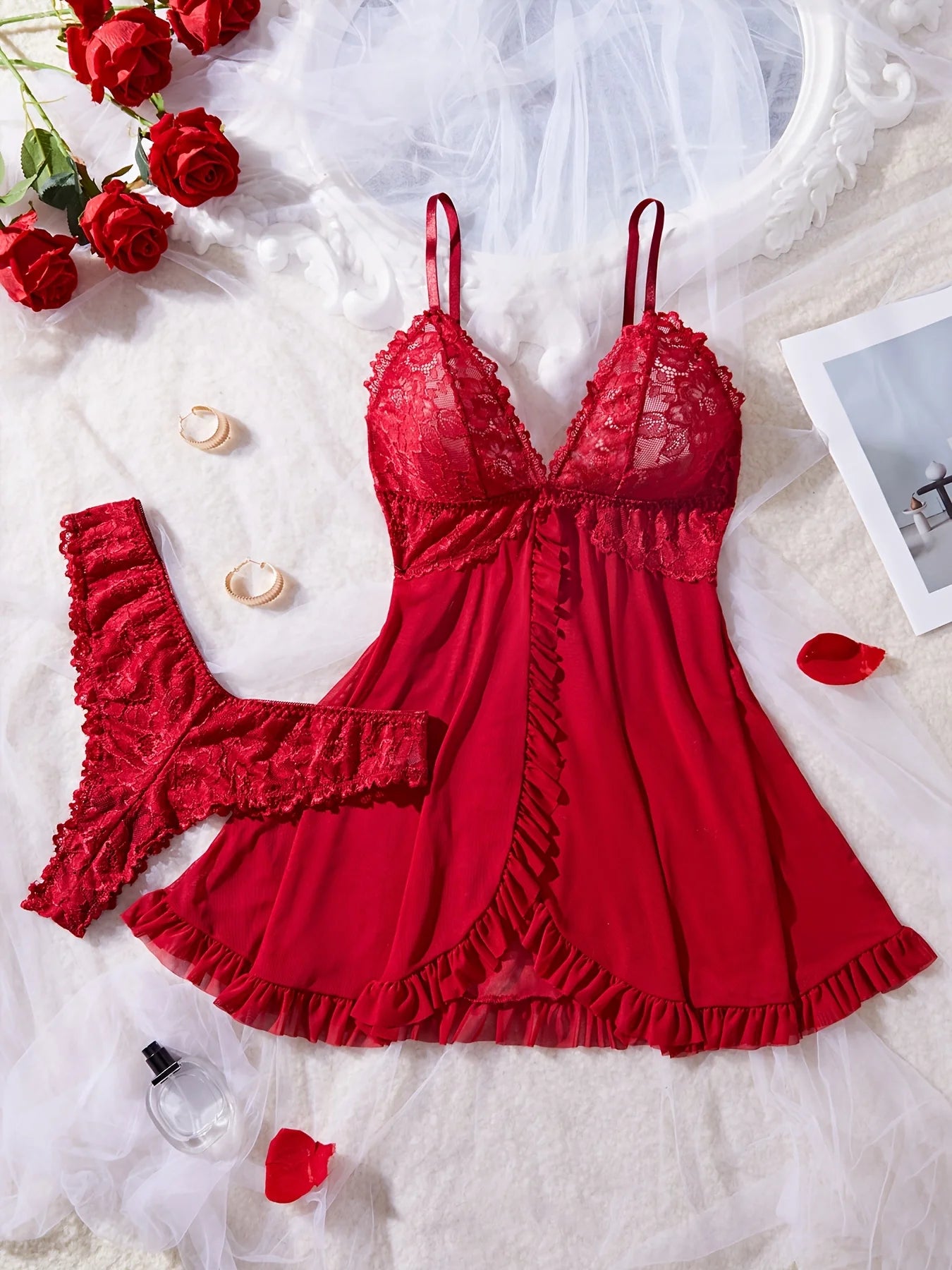Red Lace Romance Set