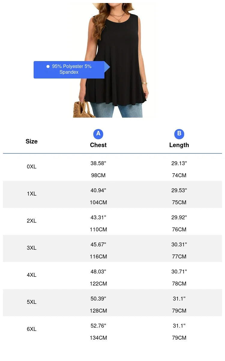 Plus Size Solid Sleeveless Tank Top