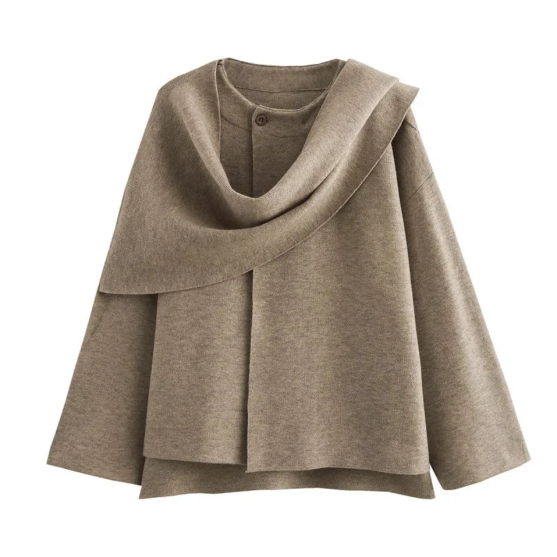 Elegant Scarf Neck Coat