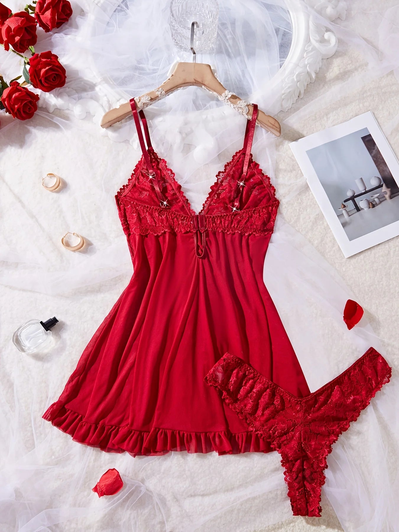 Red Lace Romance Set