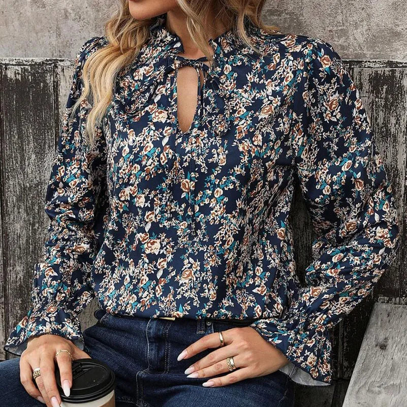Plus Size Casual Floral Vacation Top