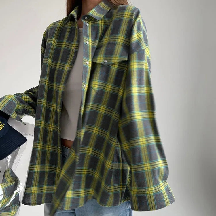 Vintage Plaid Loose Fit Shirt