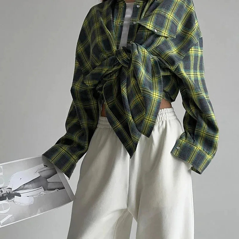 Vintage Plaid Loose Fit Shirt