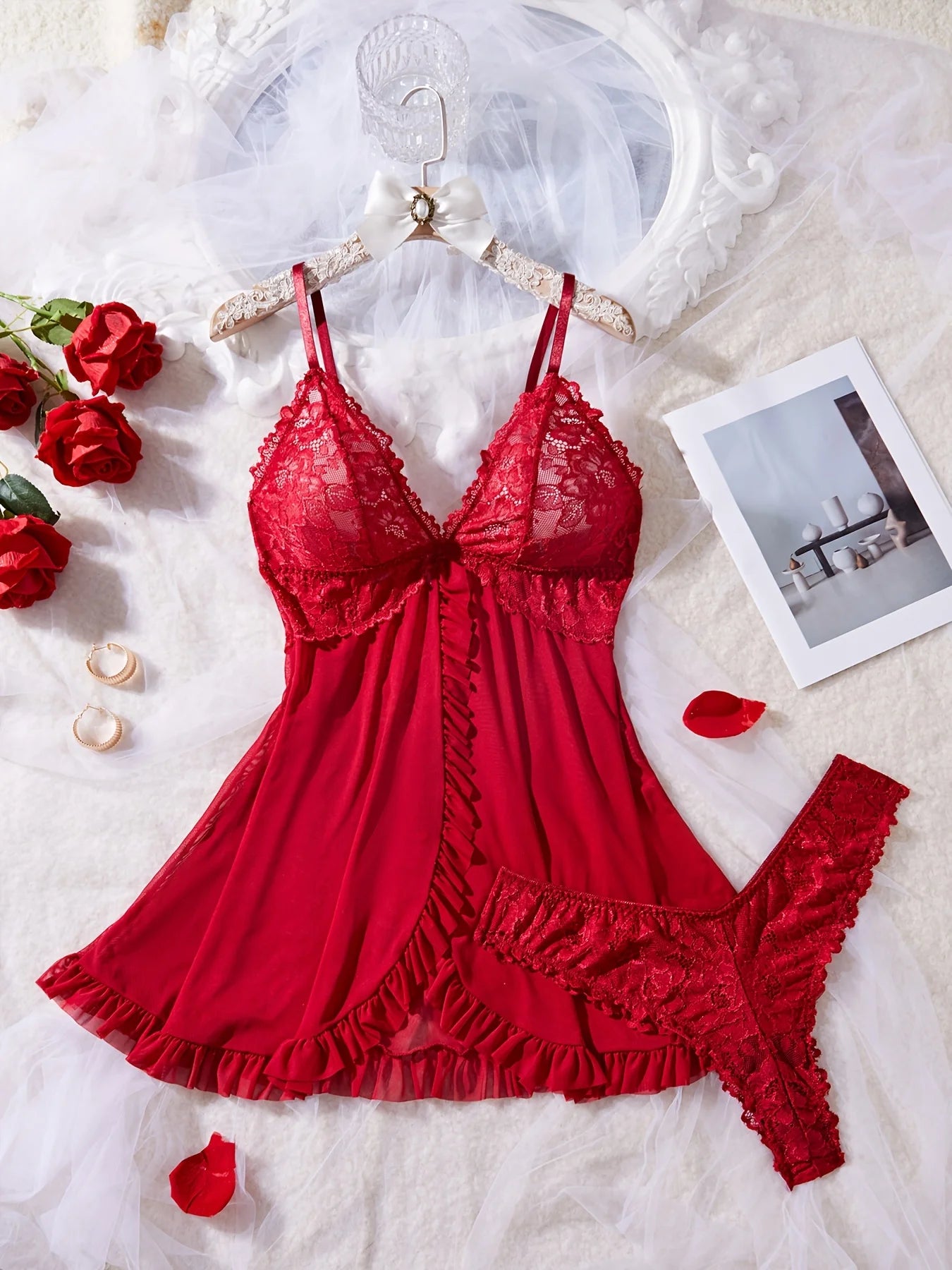 Red Lace Romance Set