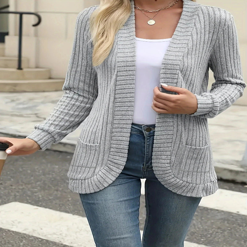 Casual Ribbed Cardigan