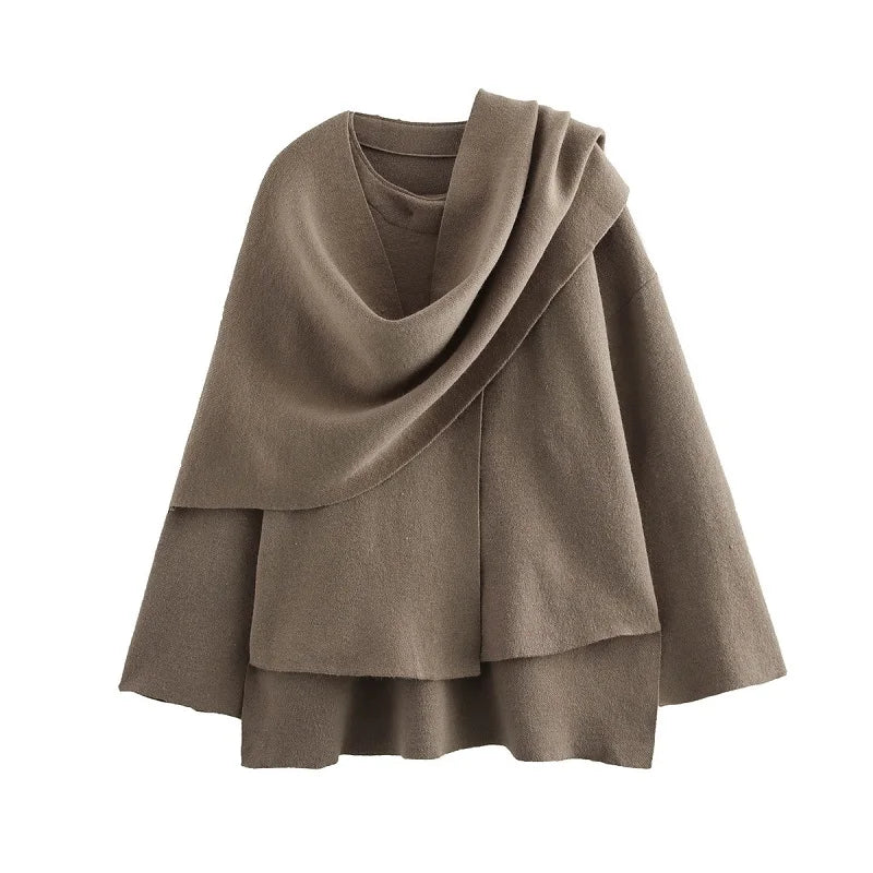 Elegant Scarf Neck Coat