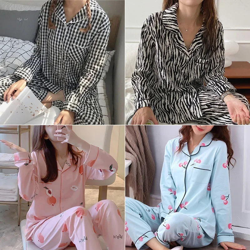 V-Neck Button Pajama Set