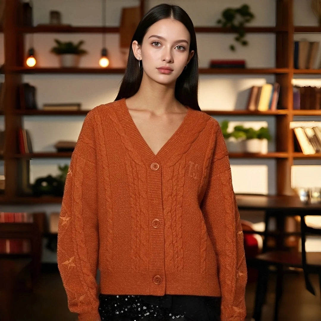 Y2K Star Chunky Cardigan