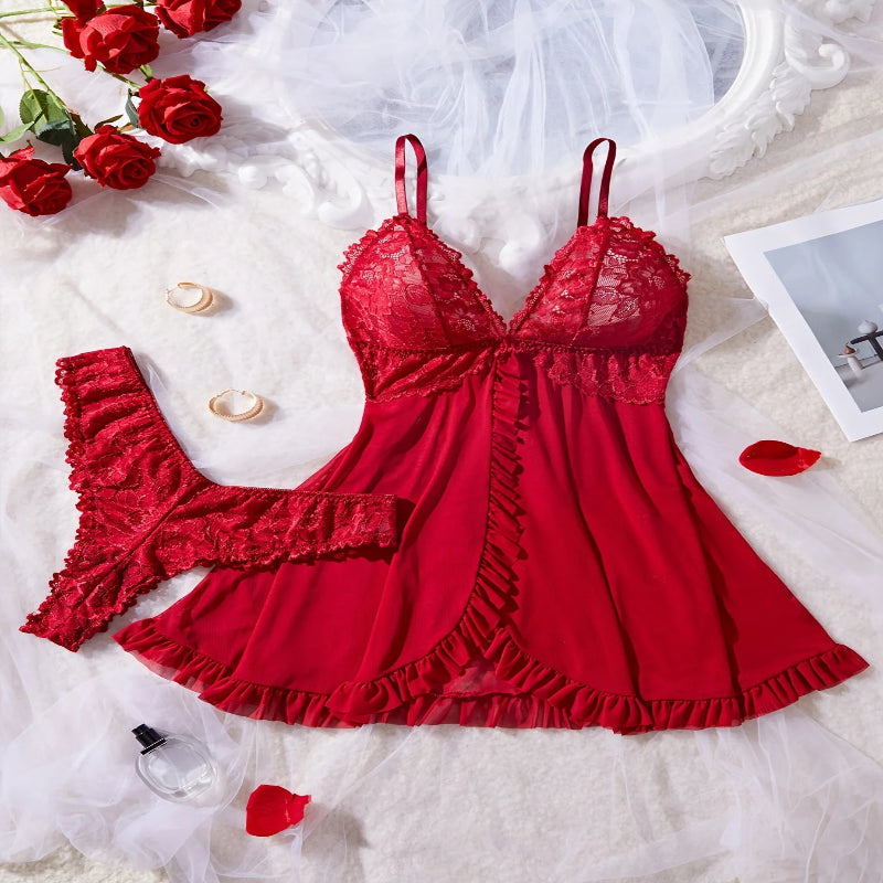 Red Lace Romance Set