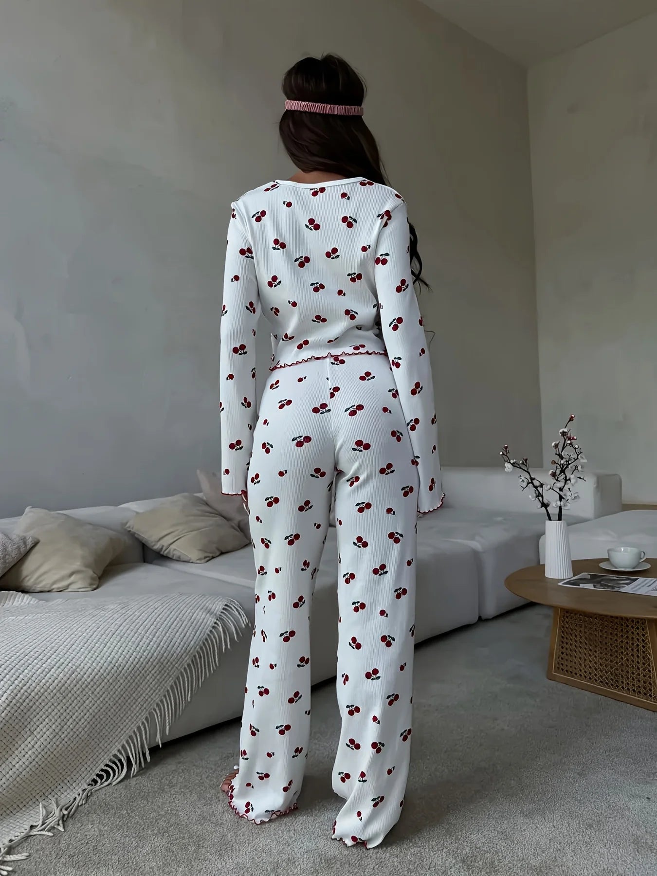 Cherry Y2K Winter Pajama Set