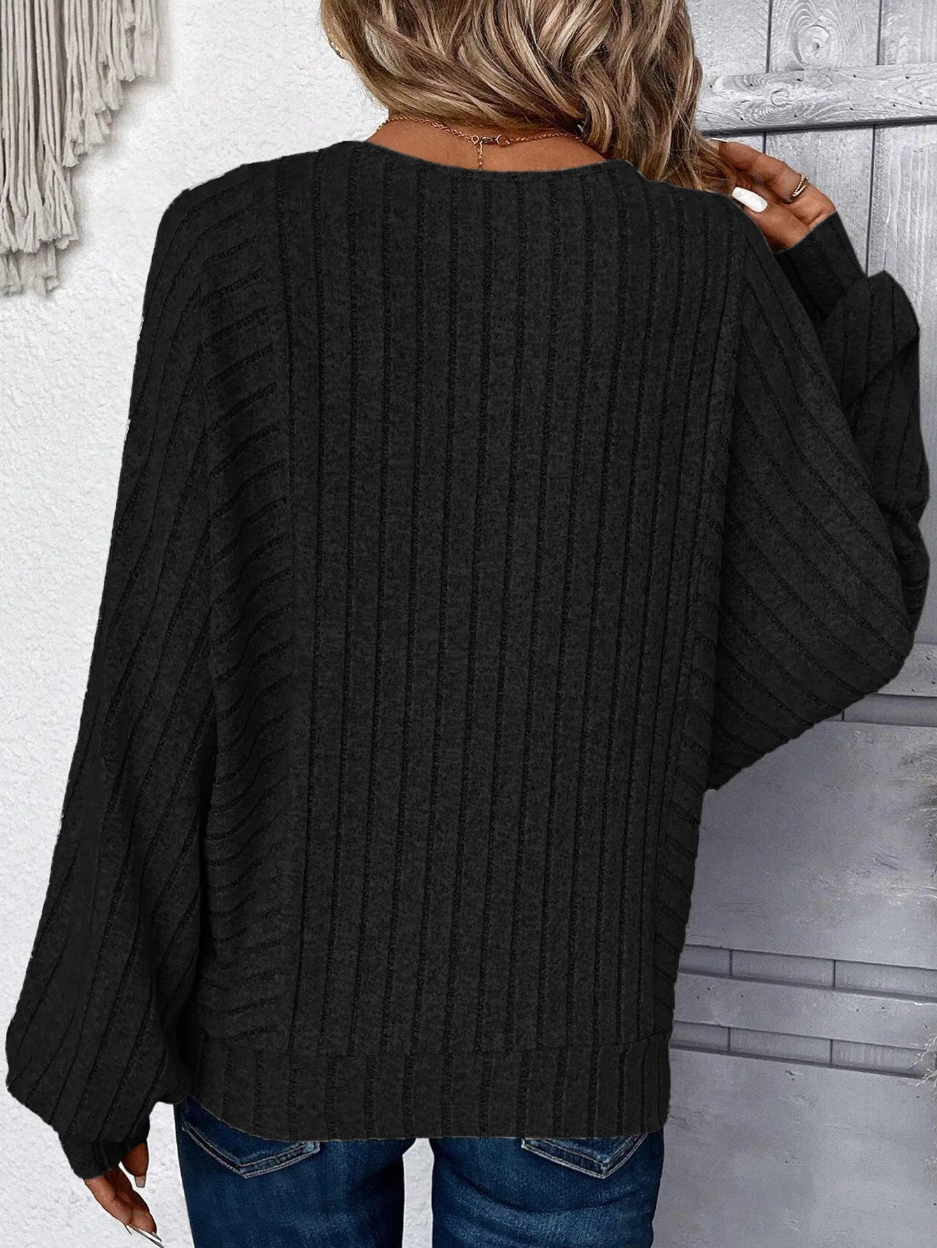 Plus Size Lantern Sleeve Sweater