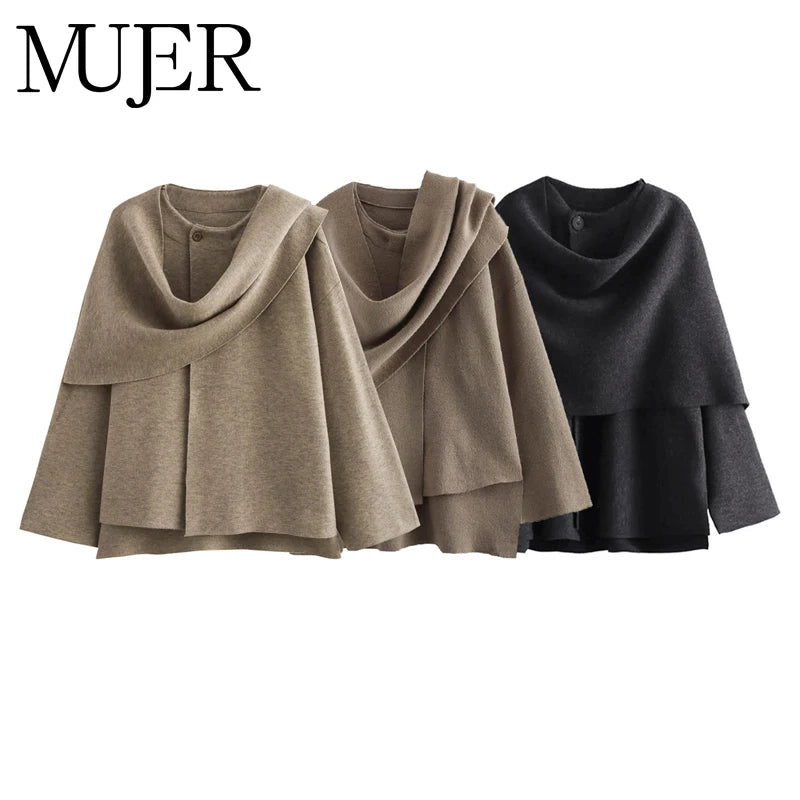 Elegant Scarf Neck Coat