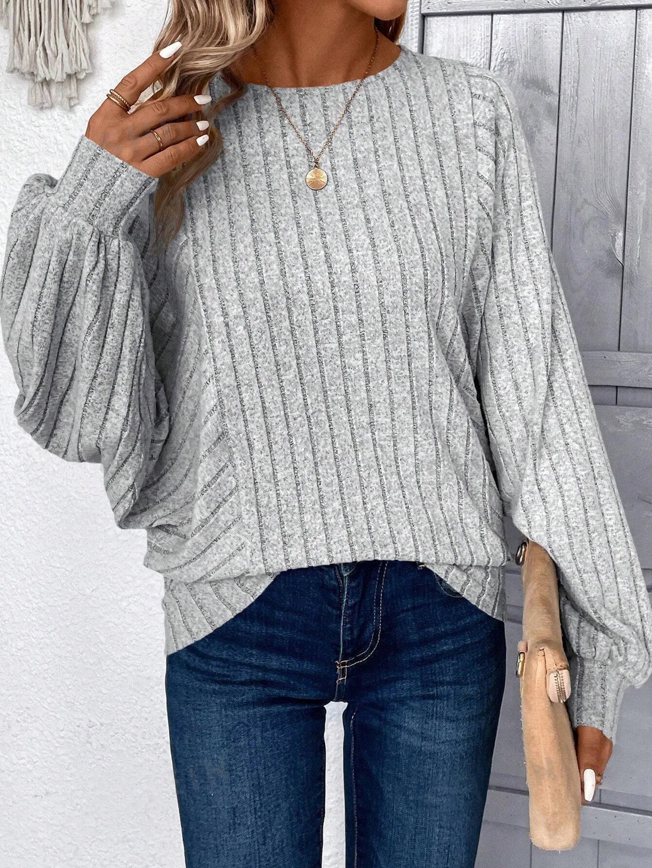 Plus Size Lantern Sleeve Sweater