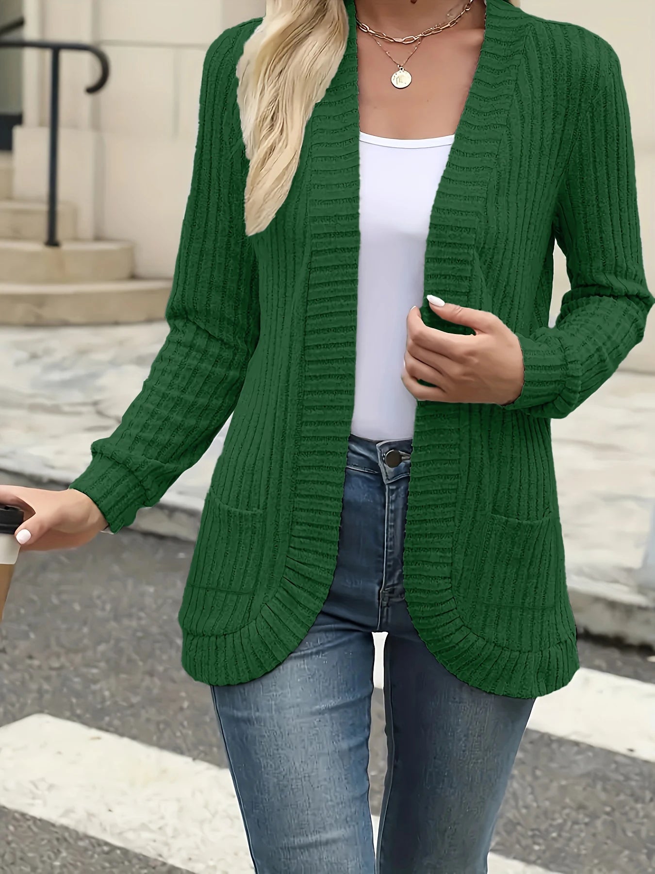 Casual Ribbed Cardigan
