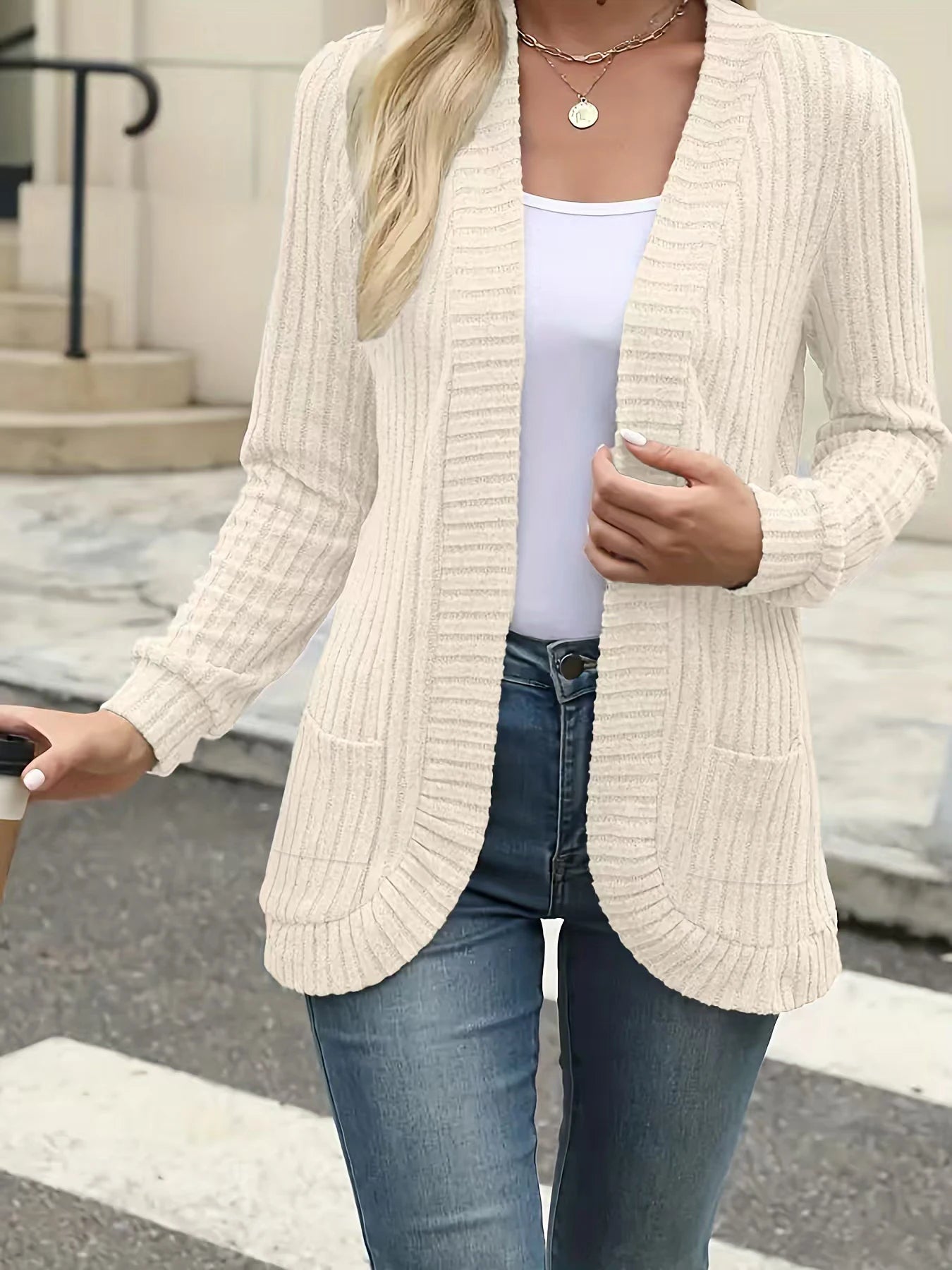 Casual Ribbed Cardigan