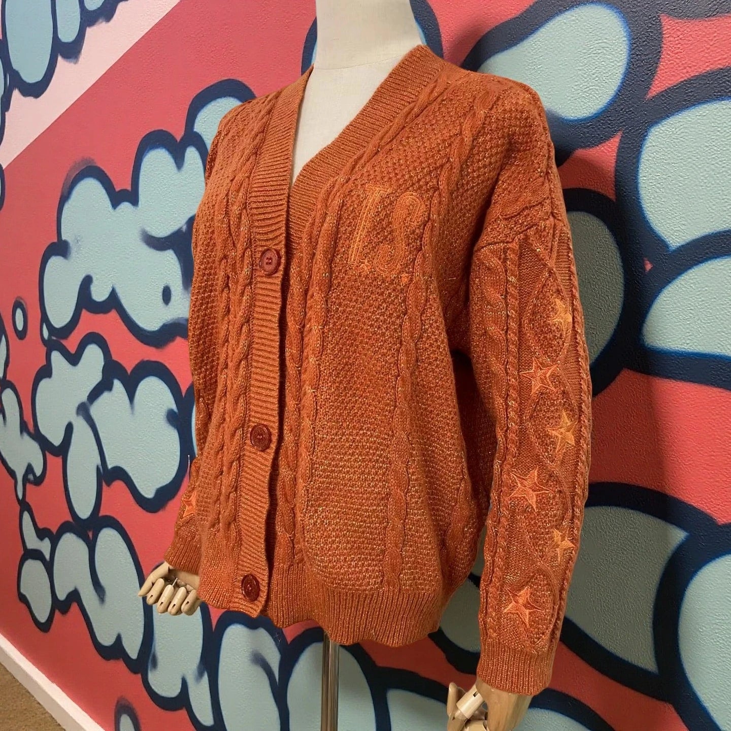 Y2K Star Chunky Cardigan