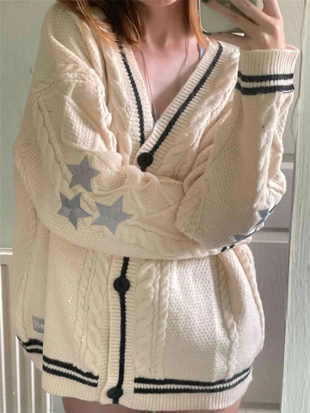 Retro Star Knit Cardigan