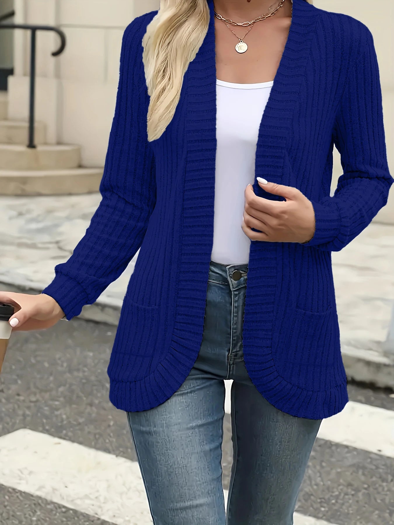 Casual Ribbed Cardigan